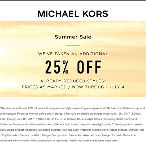 Michael Kors outlet promo